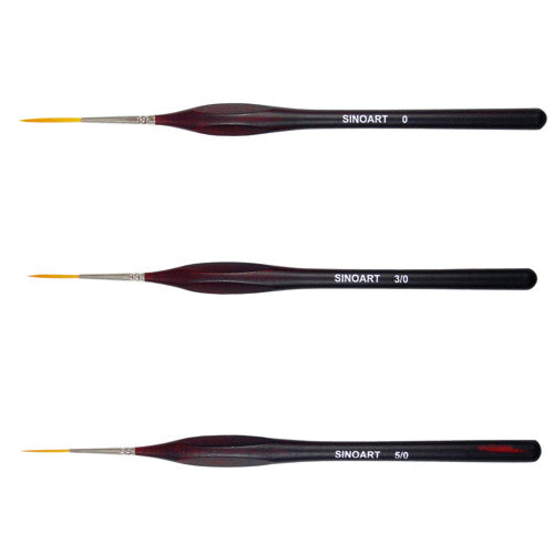 Kit de Pincéis Fine Liner Sintético Sinoart 03 Peças SFB0195